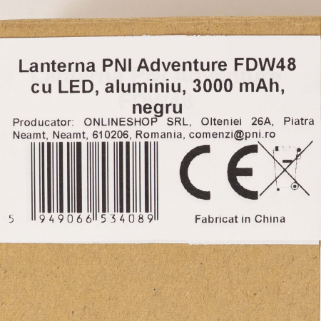 Lanterna PNI Adventure FDW48 cu LED, aluminiu, acumulator 3000 mAh, cu incarcator acumulator inclus, negru [10]