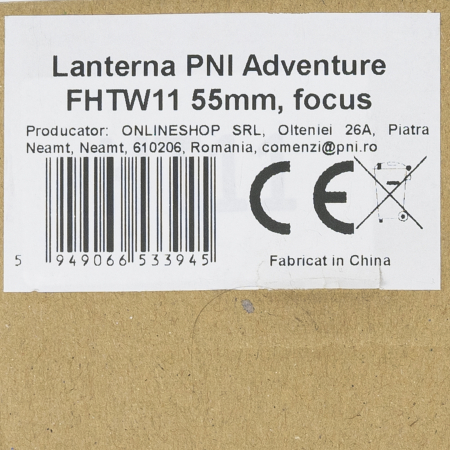 Lanterna PNI Adventure FHTW11, 55m, focus, Li-Ion 3000mAh, 630 lm, pana la 650 m, negru [2]