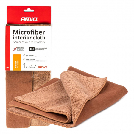 Noutati Flexzon - Laveta din microfibră 2 în 1 pentru curățarea interiorului mașinii și a ecranelor tactile ale sistemelor de navigație și afișaje, 30x30 cm