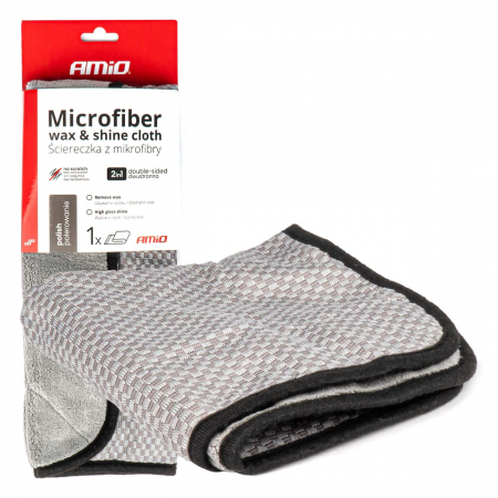 Solutii curatare si intretinere - Laveta din microfibra 2 in 1 pentru lustruire si stralucire a automobilului, 40x40 cm