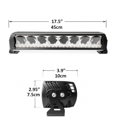 LED Bar Girofar, lumină albă puternică și lumină portocalie de avertizare, calitate înaltă, DRL, 80W, 5500lm, 45cm, 12-24V [21]