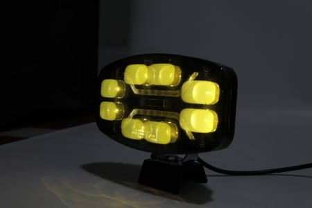 LED Far cu functie DRL, lumina alba/galbena - Carcasa fumurie - 12-24V, pentru jeep, camion, utilaje agricole si altele [10]