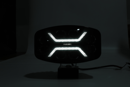 LED Far cu functie DRL, lumina alba/galbena - Carcasa fumurie - 12-24V, pentru jeep, camion, utilaje agricole si altele [14]