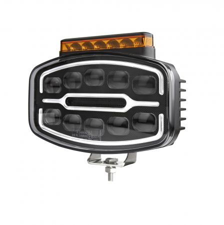 Proiector LED Halogen cu 3 functii - DRL alb/portocaliu si lumina de avertizare cu 4 moduri, rezistent la apa, 12-24V, 1400LM, IP67, IP69, ECE-R10 [6]