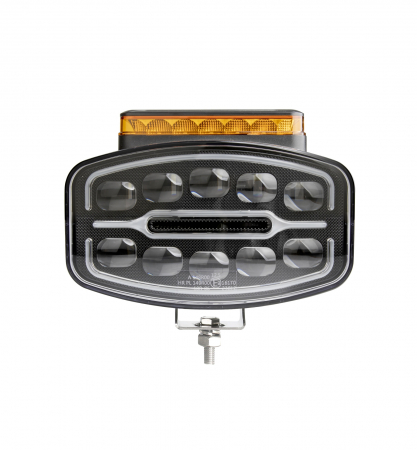 Proiector LED Halogen cu 3 functii - DRL alb/portocaliu si lumina de avertizare cu 4 moduri, rezistent la apa, 12-24V, 1400LM, IP67, IP69, ECE-R10 [7]