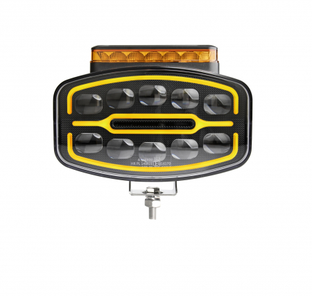 Proiector LED Halogen cu 3 functii - DRL alb/portocaliu si lumina de avertizare cu 4 moduri, rezistent la apa, 12-24V, 1400LM, IP67, IP69, ECE-R10 [5]