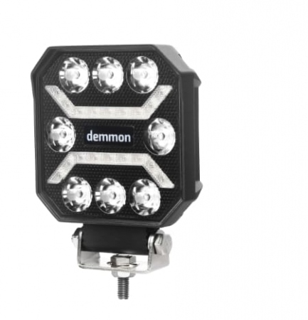 Led lampa cu halogen pentru camioane tractor, roll bar, ATV, jeep, utilaje agricole etc. alb si galben portocaliu, 10 x 110 x 37 mm E-mark E9, 27W 12-24V [8]