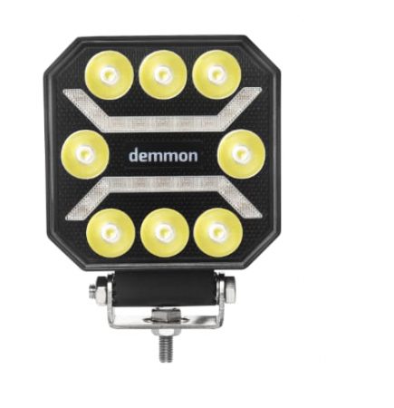Led lampa cu halogen pentru camioane tractor, roll bar, ATV, jeep, utilaje agricole etc. alb si galben portocaliu, 10 x 110 x 37 mm E-mark E9, 27W 12-24V [7]