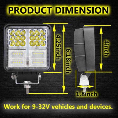 Proiector LED Lumina Ceata Iluminat 162W 12V / 24V Flood Beam Exterior Jeep Cabina [11]