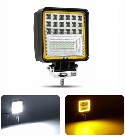 Proiector LED Lumina Ceata Iluminat Alb / Galben 126W 12V / 24V Flood Beam Exterior Jeep Cabina [2]