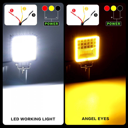 Proiector LED Lumina Ceata Iluminat Alb / Galben 126W 12V / 24V Flood Beam Exterior Jeep Cabina [9]