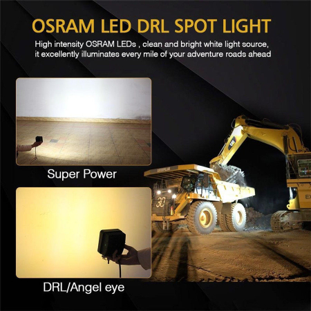 Proiector LED Lumina Ceata Iluminat Alb / Galben 126W 12V / 24V Flood Beam Exterior Jeep Cabina [12]