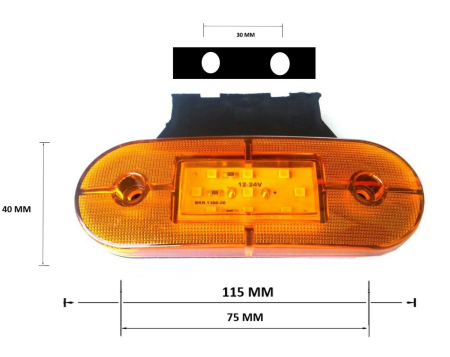 Led marker gabarit pentru camioane autobuz furgoneta remorca rulota 12V galben [2]