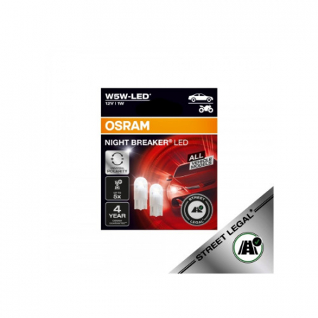 Becuri LED Omologate RAR - Leduri auto pentru pozitie, Osram W5W Night Breaker LED, 1 W, 12 V Cod: 2825DWNBB2
