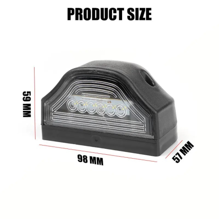 Lampa numar inmatriculare cu LED 12V pentru remorca, autobuz, rulota, platforma, negru [1]