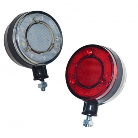 Accesorii Camioane - Lumină laterală cu LED-uri, marker pentru oglindă, roșu-alb, 12-24V, pentru mașini, autobuze, camioane, remorci, caravane, rulote, ATV-uri și altele