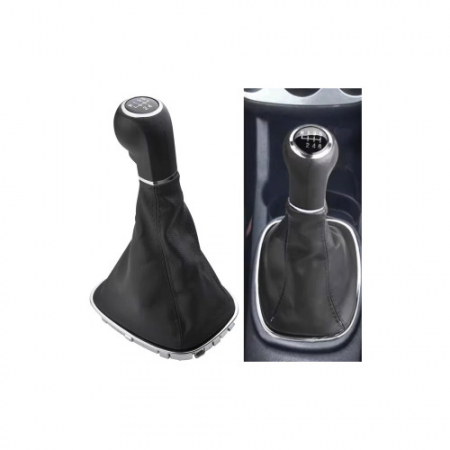 OPEL - Maner si manson schimbator auto imitatie piele compatibil Opel Corsa D 2006-2014 cu 2 adaptoare pentru 5 si 6 viteze