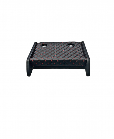 Masa Bord - Masa de bord cu 2 suporti pentru pahare ,piele ecologica culoare Negru cusatura Rosie compatibila Renault Master / Opel Movano