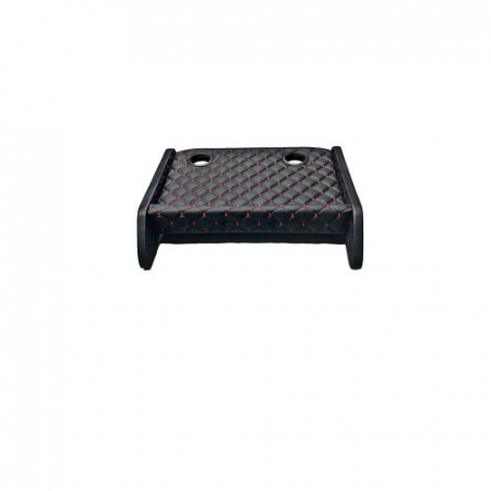Masa Bord - Masa de bord cu 2 suporti pentru pahare ,piele ecologica culoare Negru cusatura Rosie compatibila Renault Master  2020-2024