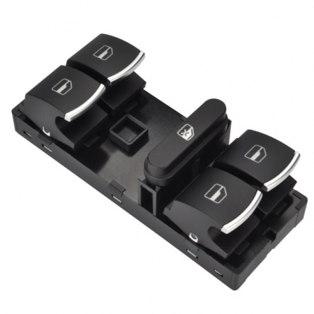 Modul Panou Butoane Geamuri Electrice - Flexzon - VW Golf, Passat, Jetta, Touran, Seat - 2004+ - crom / negru [2]