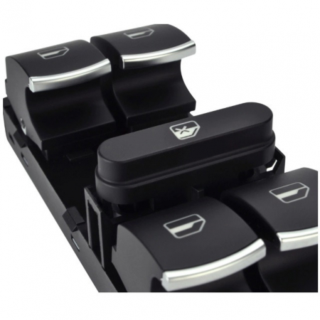 Modul Panou Butoane Geamuri Electrice - Flexzon - VW Golf, Passat, Jetta, Touran, Seat - 2004+ - crom / negru [3]