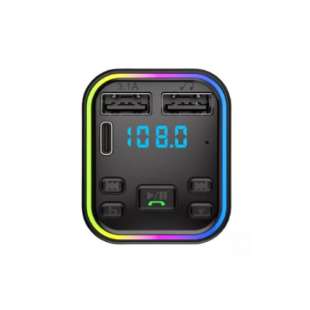 Modulator FM auto Bluetooth 5.0 Type-C dual USB 3.1A incarcare rapida RGB afisaj LED Cod: RAZ152 [1]