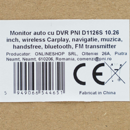 Monitor auto cu DVR PNI D1126S 10.26 inch, wireless Carplay, navigatie, muzica, handsfree, Bluetooth, FM transmitter [6]