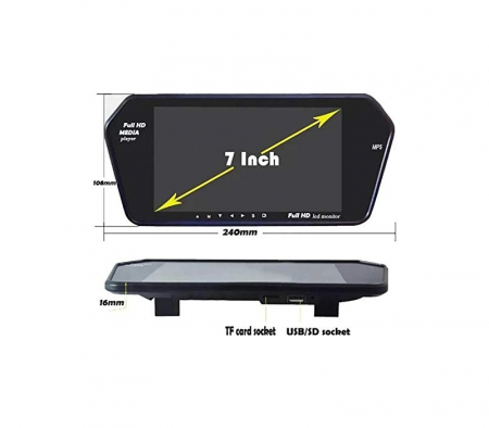 Camere auto - Monitor camera marsarier tip oglinda cu functie video MP5 si bluetooth 12V