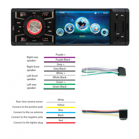 MP5 player auto PNI Clementine 9545 1DIN display 4 inch, 50Wx4, Bluetooth, radio FM, SD si USB, 2 RCA video IN/OUT [13]