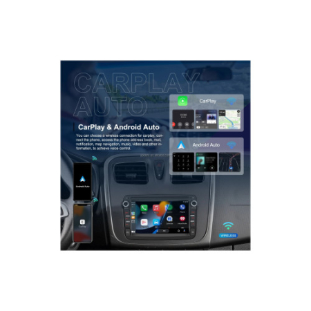 Navigatie Android compatibil Dacia ecran 7 inch 2GB+64GB CarPlay Android Auto GPS WIFI FM RDS [3]