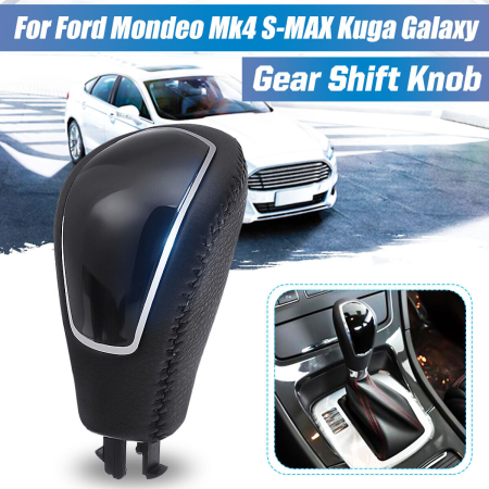 Ford - Nuca schimbator, Compatibil cu Ford Mondeo MK4/S-MAX/Kuga, Piele/ABS, Negru