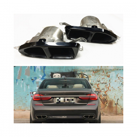 Ornament toba - Ornament de toba compatibil BMW Seria 7 G11 G12 tip M 760i - Negru