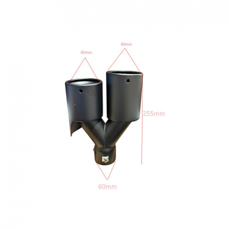 Ornament toba dubla negru mat dreapta / stanga intrare 60mm [4]