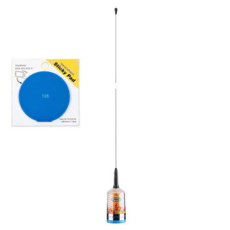 Pachet Antena CB PNI TRUCKER 9000 PL cu LED, lungime 140 cm, 26-28MHz, 1000W cu sticky Pad Blue inclus [7]