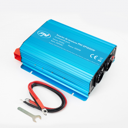 Pachet Invertor de tensiune PNI SP1000W cu sinusoida pura, alimentare 12V + Cadou Sticky Pad Blue [6]