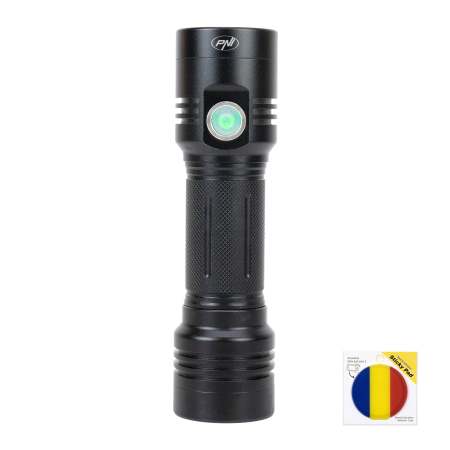 Pachet lanterna dubla PNI Adventure F200 din aluminiu cu LED, acumulator 4000mAh si Sticky Pad Drapel inclus [20]