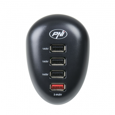 Pachet lanterna PNI Adventure F10 6W, 500lm, raza pana la 200m, focus si incarcator USB PNI HC41, 4 porturi USB [1]