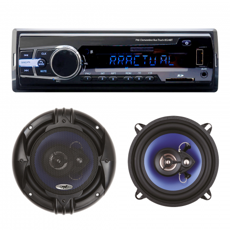 Electronice si electrice auto - Pachet Radio MP3 player auto PNI Clementine 8524BT 4x45w + Difuzoare auto coaxiale PNI HiFi650, 120W, 16.5 cm