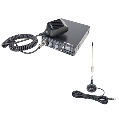 Electronice si electrice auto - Pachet Statie radio CB CRT S Mini Dual Voltage 12/24V 4W + Antena CB PNI ML29