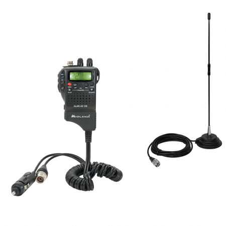 Pachet statie radio CB Midland Alan 42 DS, ASQ, 40CH, 4W, SWR 1.0 + Antena PNI Extra 40 cu magnet [0]