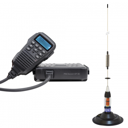 Pachet Statie radio CB PNI Escort HP 55 ASQ cu Antena CB PNI ML70 si baza magnetica 145 mm inclusa [10]