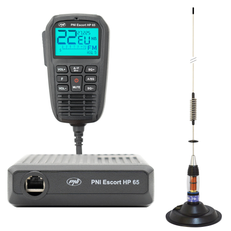 Electronice si electrice auto - Pachet statie radio CB PNI Escort HP 65 ASQ si Antena CB PNI ML70 cu magnet