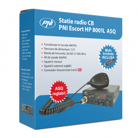 Pachet statie radio CB PNI ESCORT HP 8001L ASQ + Antena CB PNI S75 cu cablu si montura fixa [14]