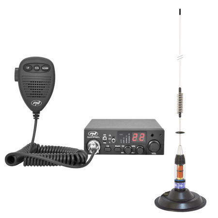 Pachet Statie radio CB PNI Escort HP 8001L ASQ + Casti HS81L + Antena CB PNI ML70 cu magnet inclus [2]