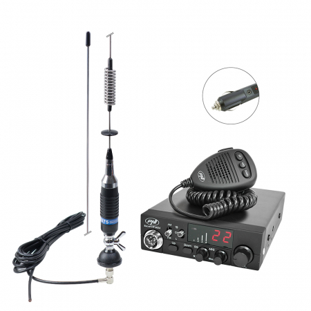 Pachet statie radio CB PNI ESCORT HP 8024, 12V-24V ASQ + Antena CB PNI S75 cu cablu si montura fixa [5]