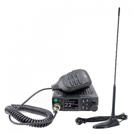 Pachet Statie radio CB PNI Escort HP 8900 ASQ, 12-24V + Antena CB PNI Extra 45 cu baza magnetica, alimentare 12V/24V, RF Gain, Roger Beep, CTCSS-DCS, Dual Watch [7]