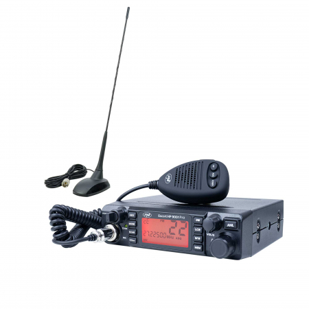 Statie  Radio - Pachet statie radio CB PNI ESCORT HP 9001 PRO ASQ reglabil, AM-FM, 12V, 4W + Antena CB PNI Extra 48 cu magnet inclus, 45 cm, 150W, SWR 1.0