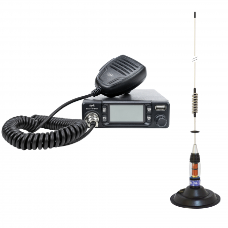 Pachet Statie radio CB PNI Escort HP 9700 USB si Antena CB PNI ML70 cu baza magnetica 145 mm inclusa [9]