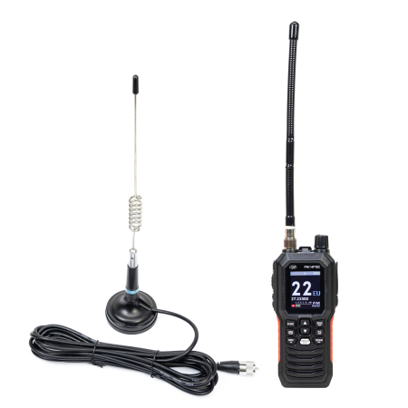 Pachet statie radio CB portabila PNI Escort HP 102 multi standard, 4W, 12V-24V, AM-FM cu antena CB PNI ML29 cu magnet [8]