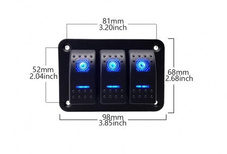 Panou 3 intrerupatoare 12V, 20A / 24V, 10A [1]